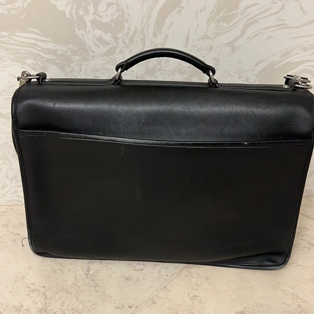 Vintage Coach Thompson Executive 16” Black Leather Briefcase Laptop Bag 5310